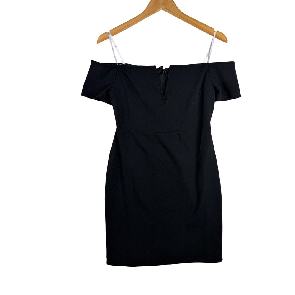 NWT Lulu's Women's Off the Shoulder Mini Sheath Dress size Medium Black